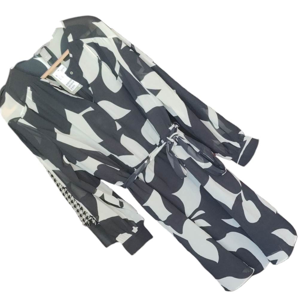 Hi&My NWT Black and White Patterned Women's Dress Long Dress‎